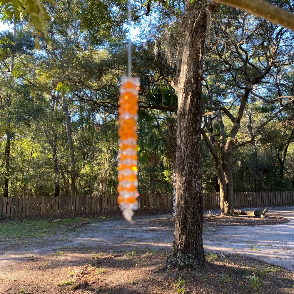 Tangerine and clear suncatcher handmade by yours truly!